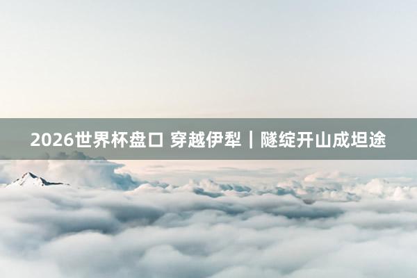 2026世界杯盘口 穿越伊犁｜隧绽开山成坦途