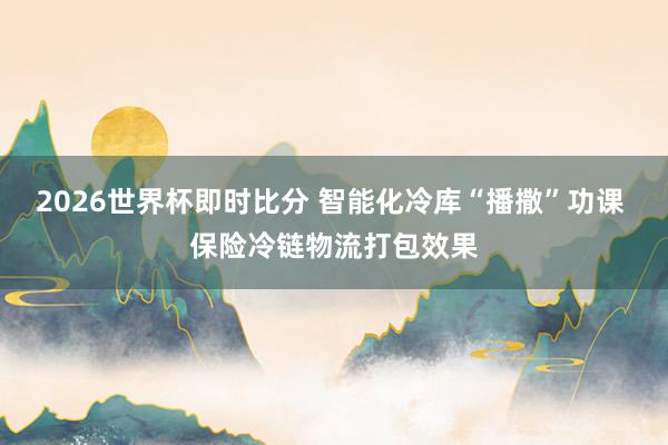 2026世界杯即时比分 智能化冷库“播撒”功课 保险冷链物流打包效果