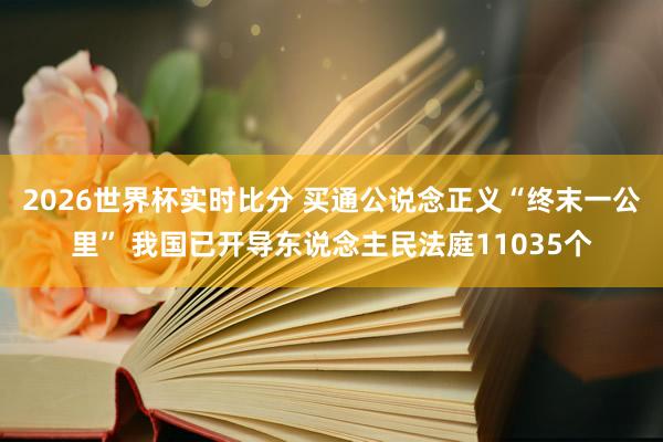 2026世界杯实时比分 买通公说念正义“终末一公里” 我国已开导东说念主民法庭11035个