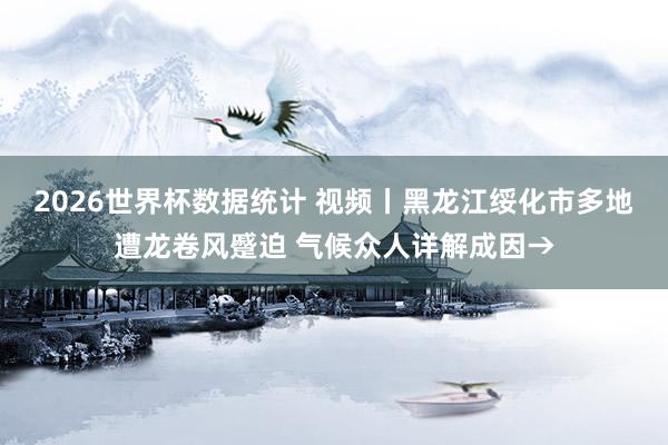 2026世界杯数据统计 视频丨黑龙江绥化市多地遭龙卷风蹙迫 气候众人详解成因→