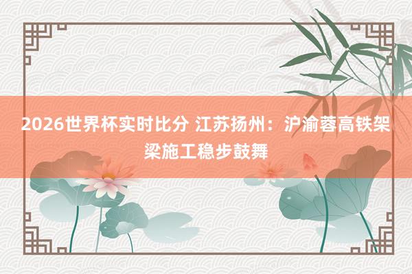 2026世界杯实时比分 江苏扬州：沪渝蓉高铁架梁施工稳步鼓舞