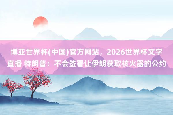 博亚世界杯(中国)官方网站，2026世界杯文字直播 特朗普：不会签署让伊朗获取核火器的公约