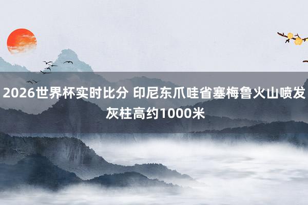2026世界杯实时比分 印尼东爪哇省塞梅鲁火山喷发 灰柱高约1000米