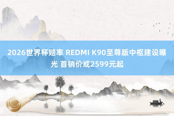 2026世界杯赔率 REDMI K90至尊版中枢建设曝光 首销价或2599元起