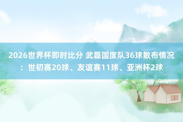2026世界杯即时比分 武磊国度队36球散布情况：世初赛20球、友谊赛11球、亚洲杯2球
