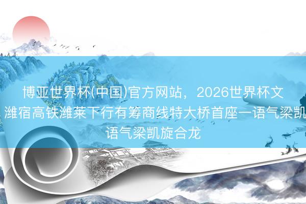 博亚世界杯(中国)官方网站，2026世界杯文字直播 潍宿高铁潍莱下行有筹商线特大桥首座一语气梁凯旋合龙