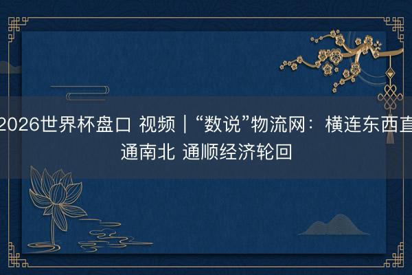 2026世界杯盘口 视频｜“数说”物流网：横连东西直通南北 通顺经济轮回